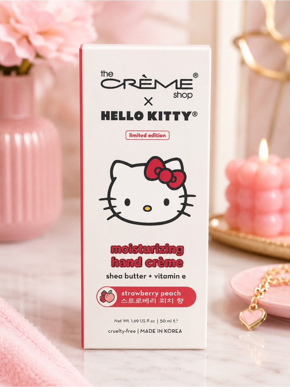 🎀 The Crème Shop x Hello Kitty Limited Edition Moisturizing Hand Crème –🍓🍑